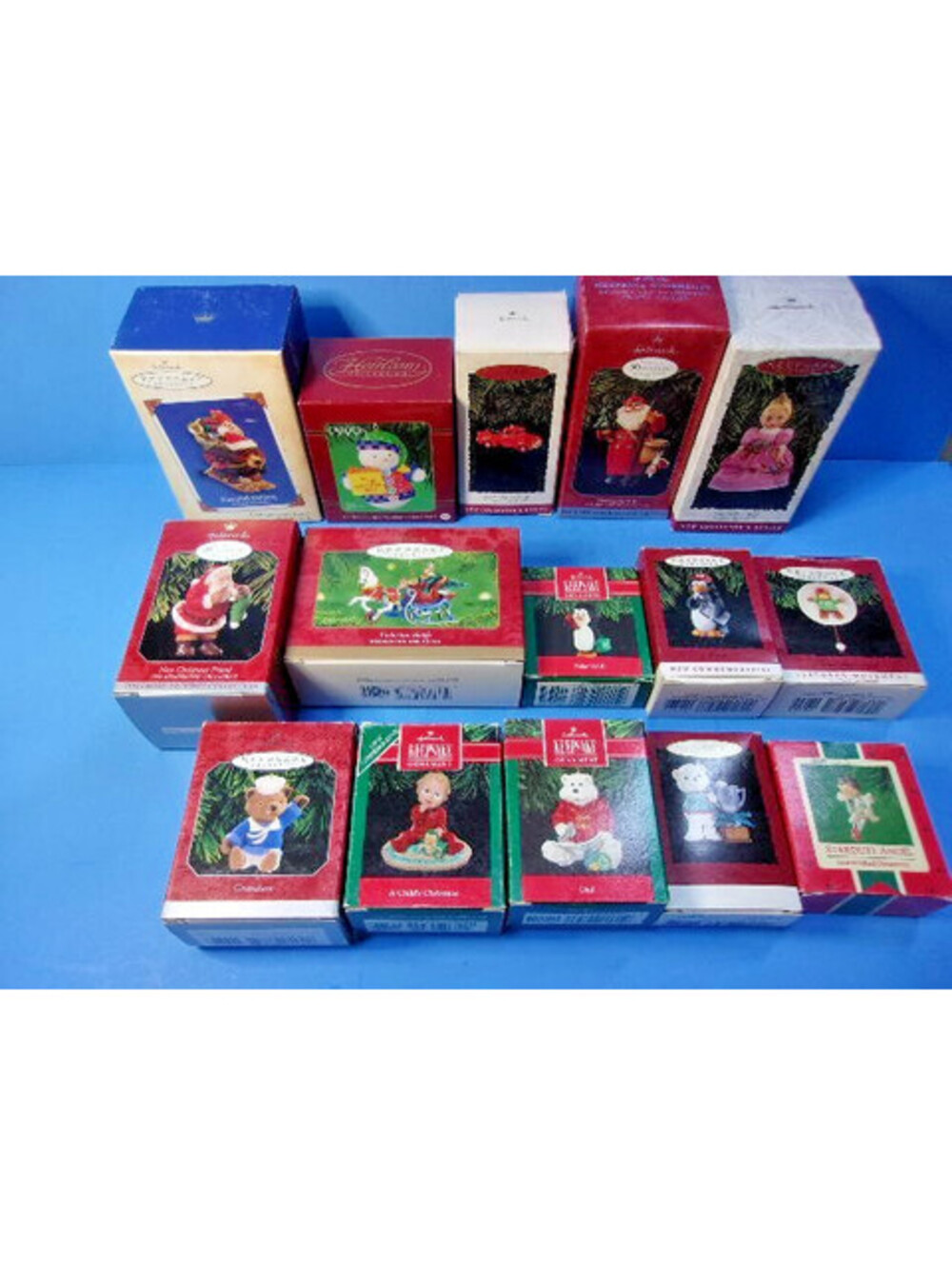 Lot of 15 Hallmark & Carlton Cards Vintage Christmas Ornaments Various Years IOB